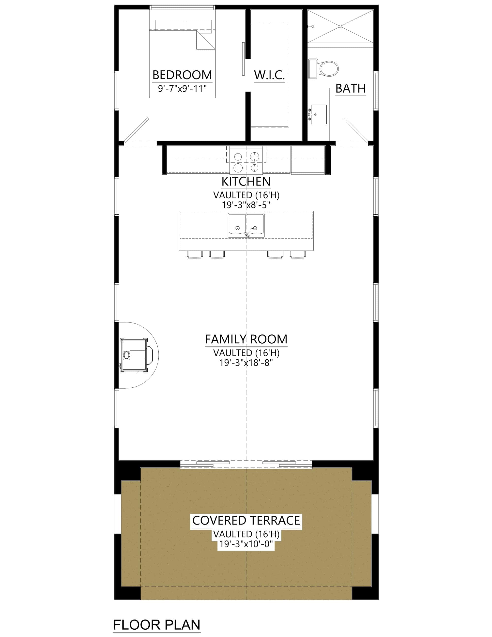 Main Level of Modern Plan #216-1003