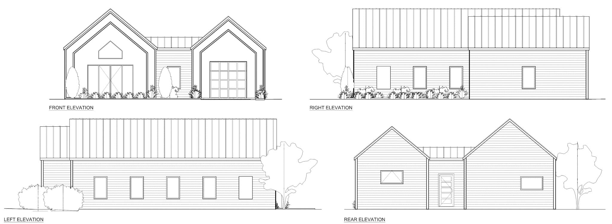 Home Plan Elevations of this 1-Bedroom,740 Sq Ft Plan -216-1004