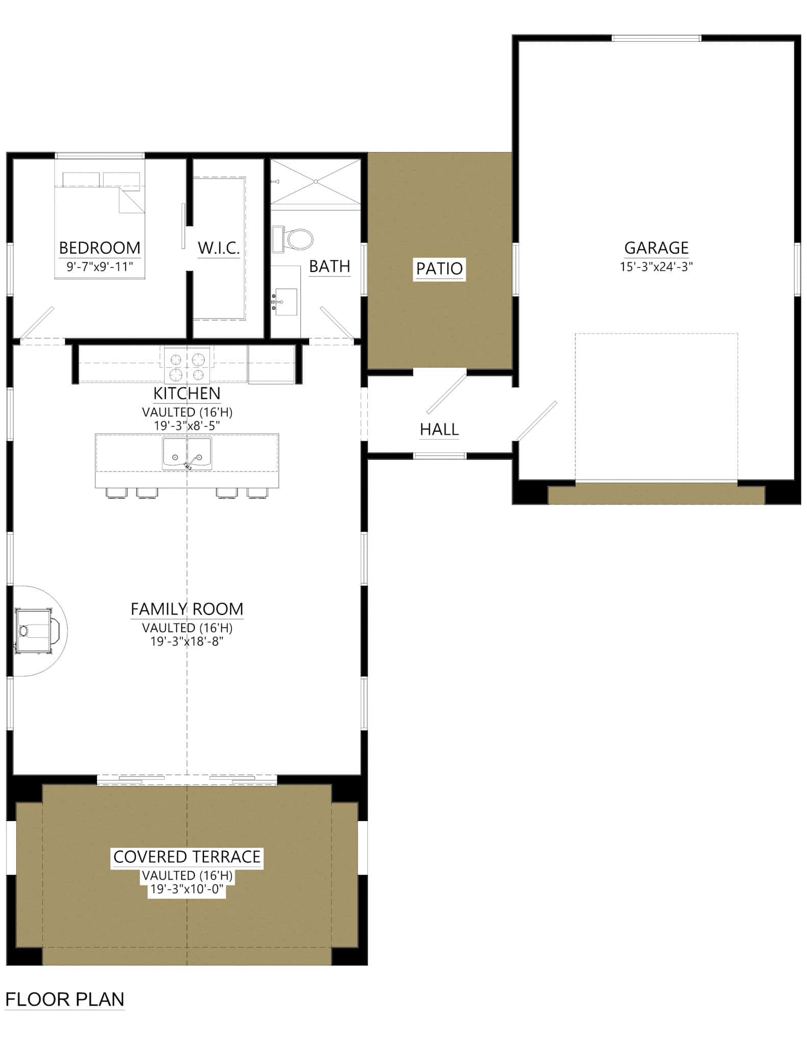 Main Level of Modern Plan #216-1004