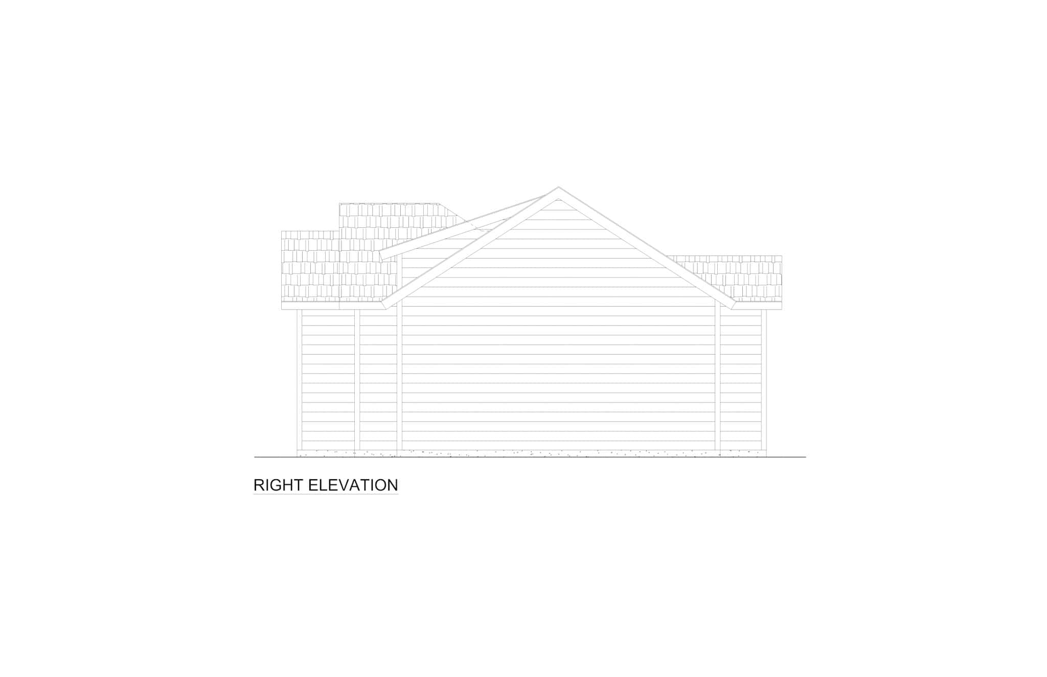 Home Plan Right Elevation of this 1-Bedroom,894 Sq Ft Plan -216-1005