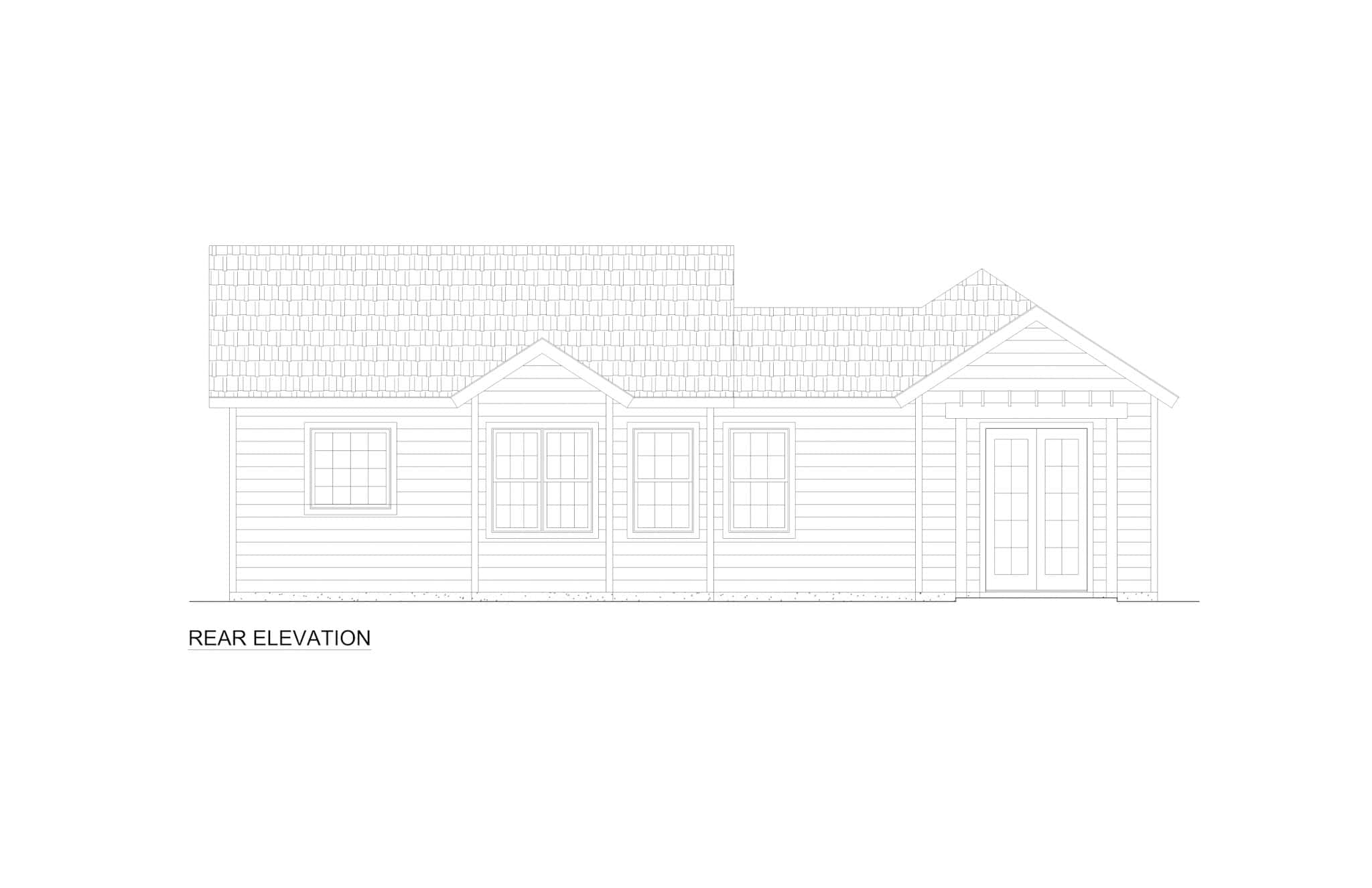 Home Plan Rear Elevation of this 1-Bedroom,894 Sq Ft Plan -216-1005