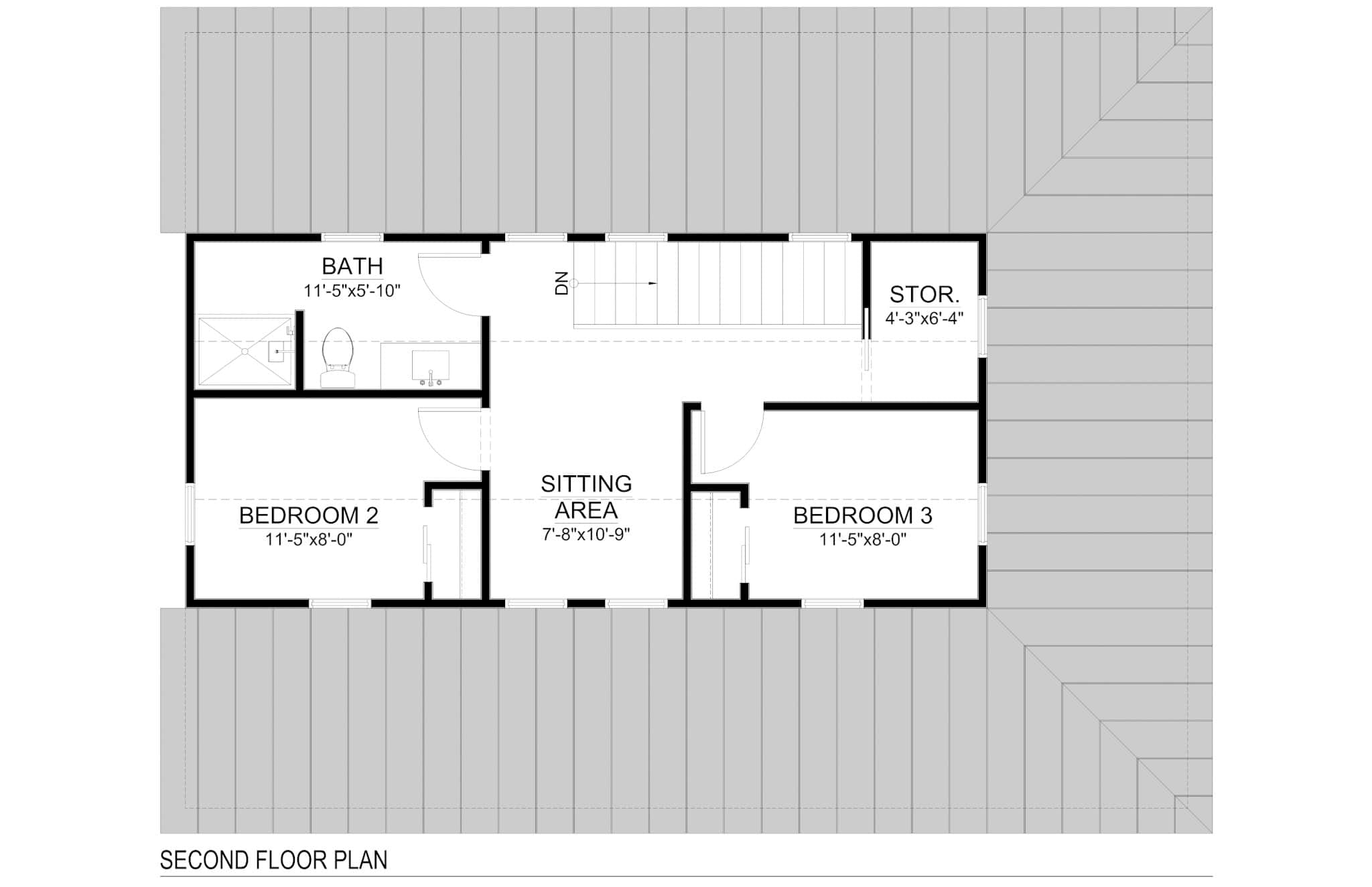 Upper Level of Rustic Plan #216-1006