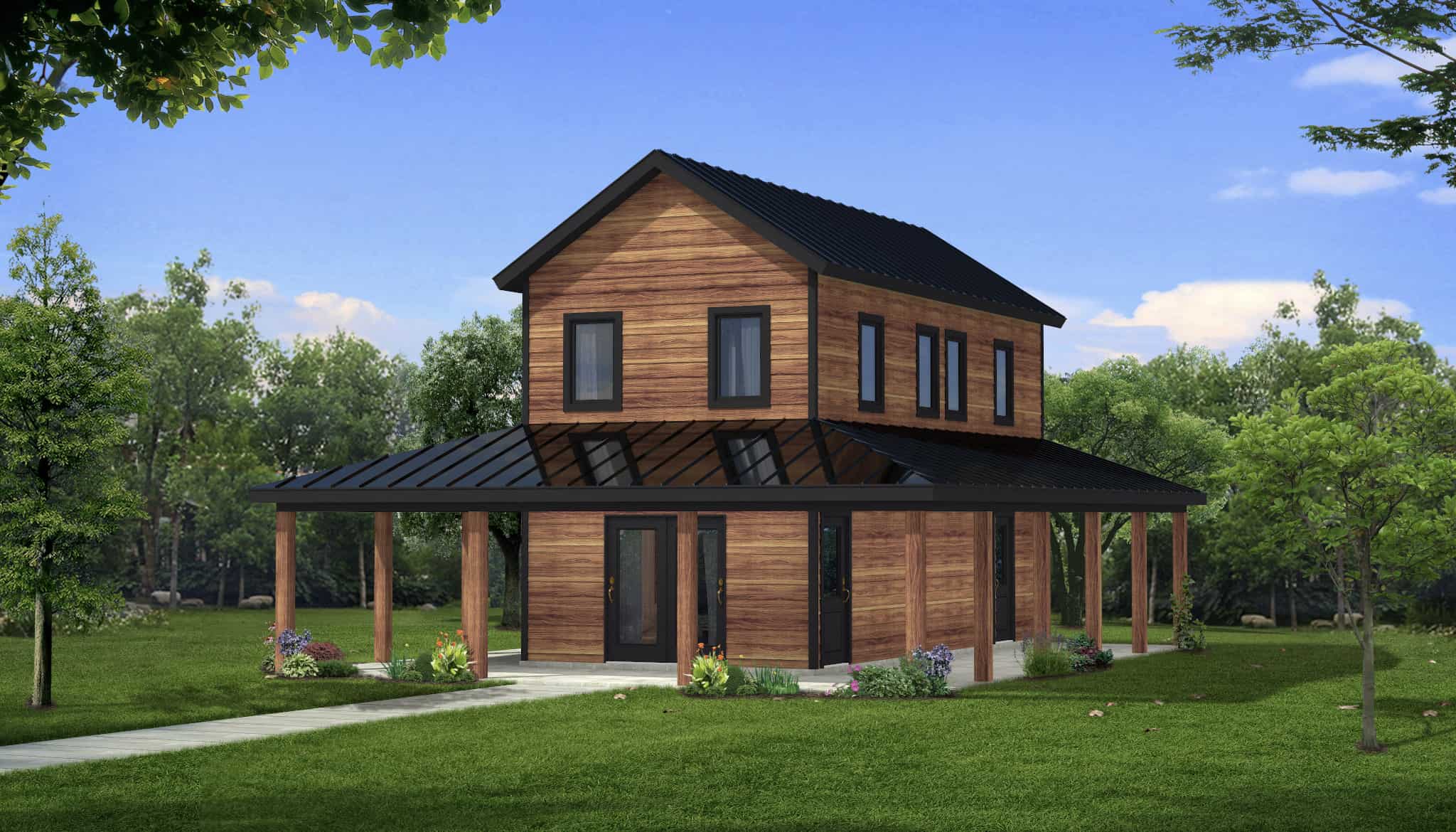 Front elevation of Rustic home (ThePlanCollection: House Plan #216-1006)