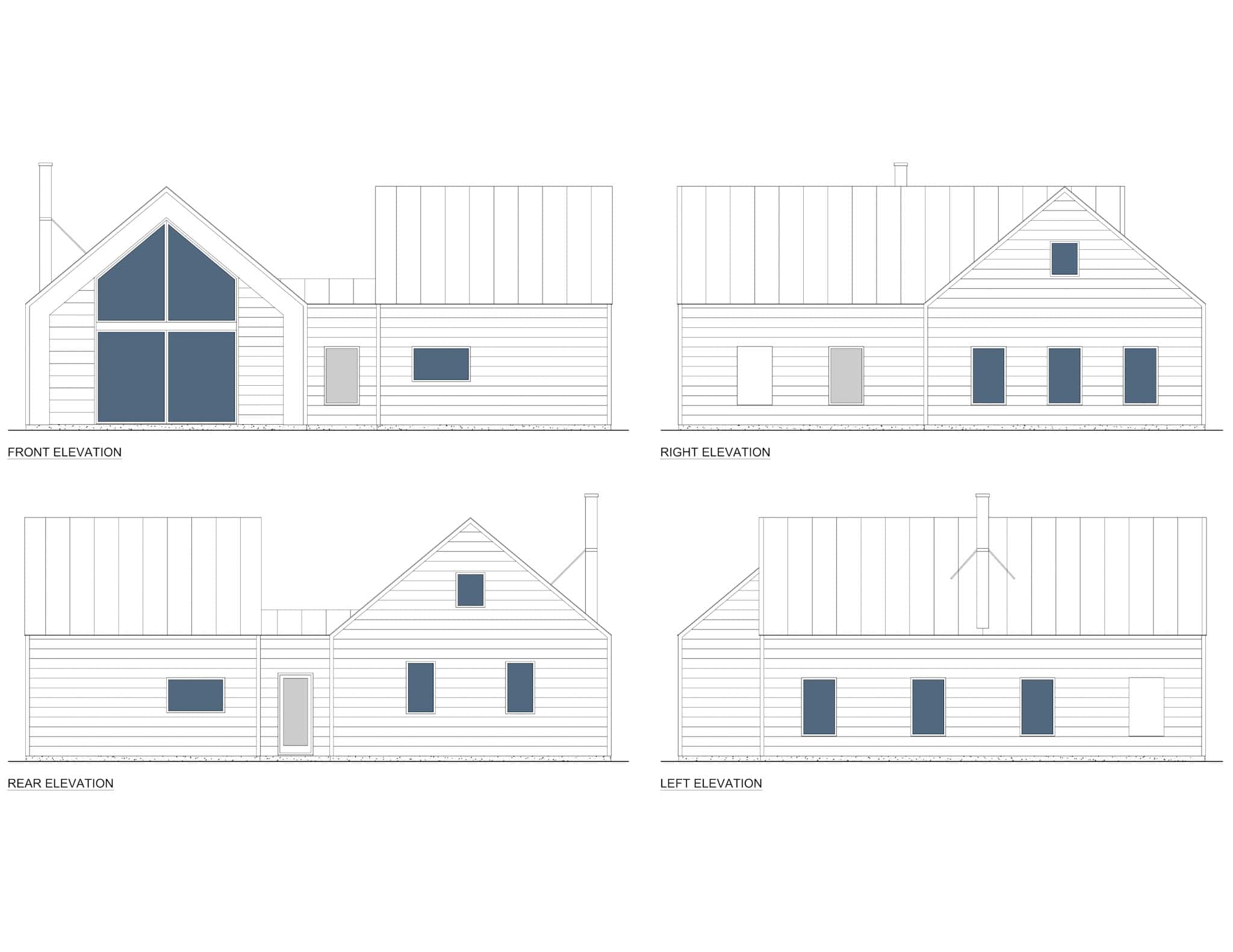 Home Plan Elevations of this 2-Bedroom,1192 Sq Ft Plan -216-1007