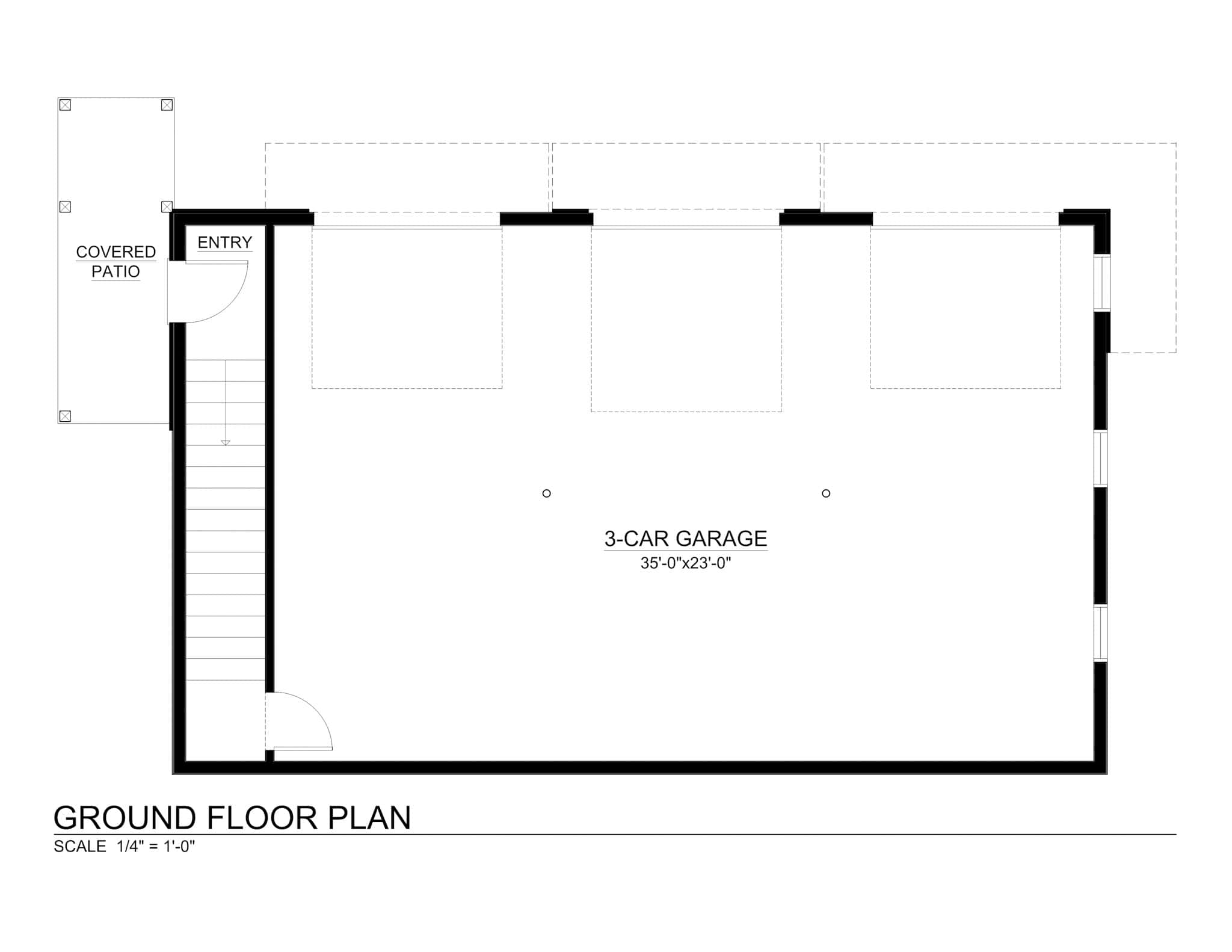 Main Level of Garage w/Apartments Plan #216-1008