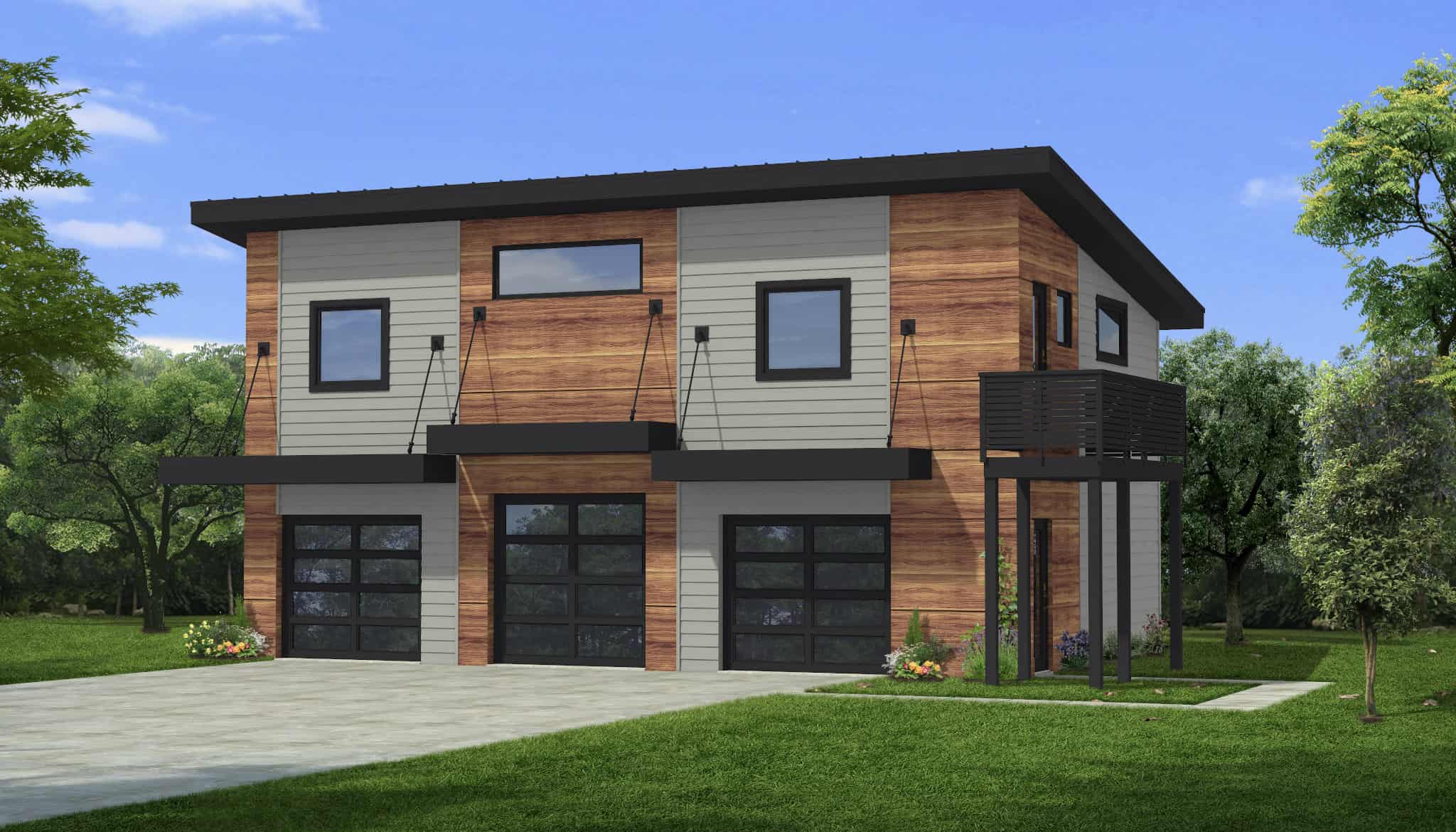 Front elevation of Garage home (ThePlanCollection: House Plan #216-1008)