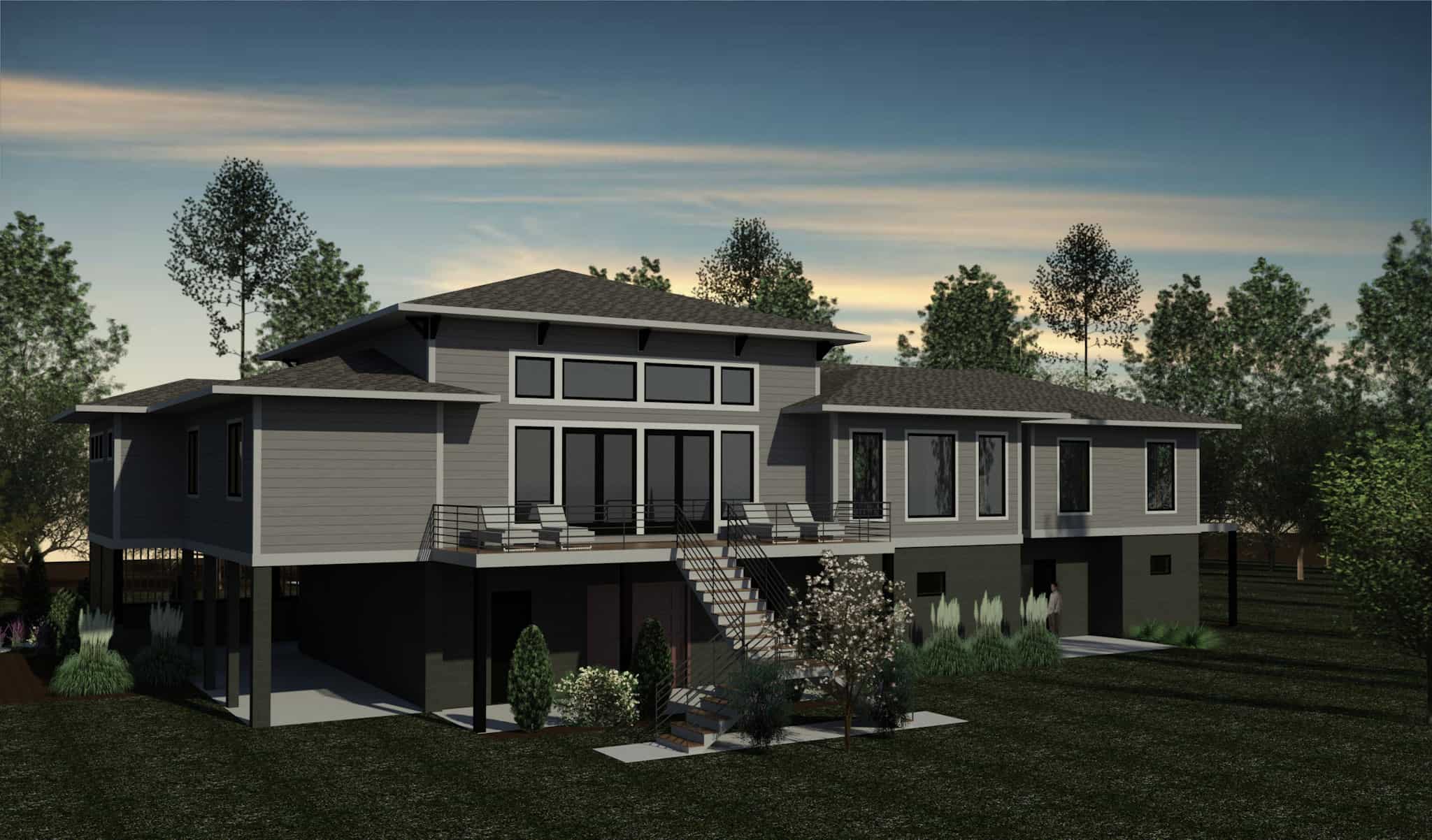 Rear View of this 4-Bedroom,3708 Sq Ft Plan -216-1009