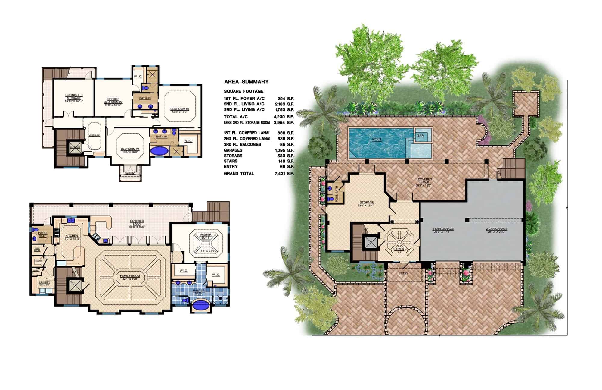 Main Level of Tuscan Plan #219-1007