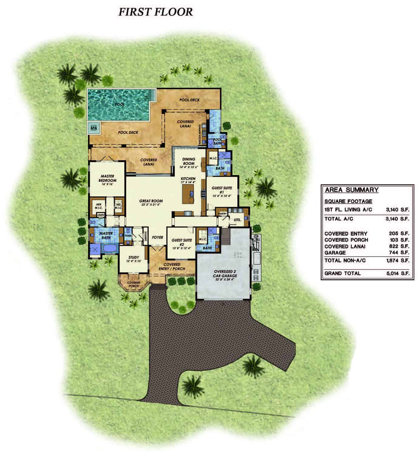 Main Level of Southern Plan #219-1008