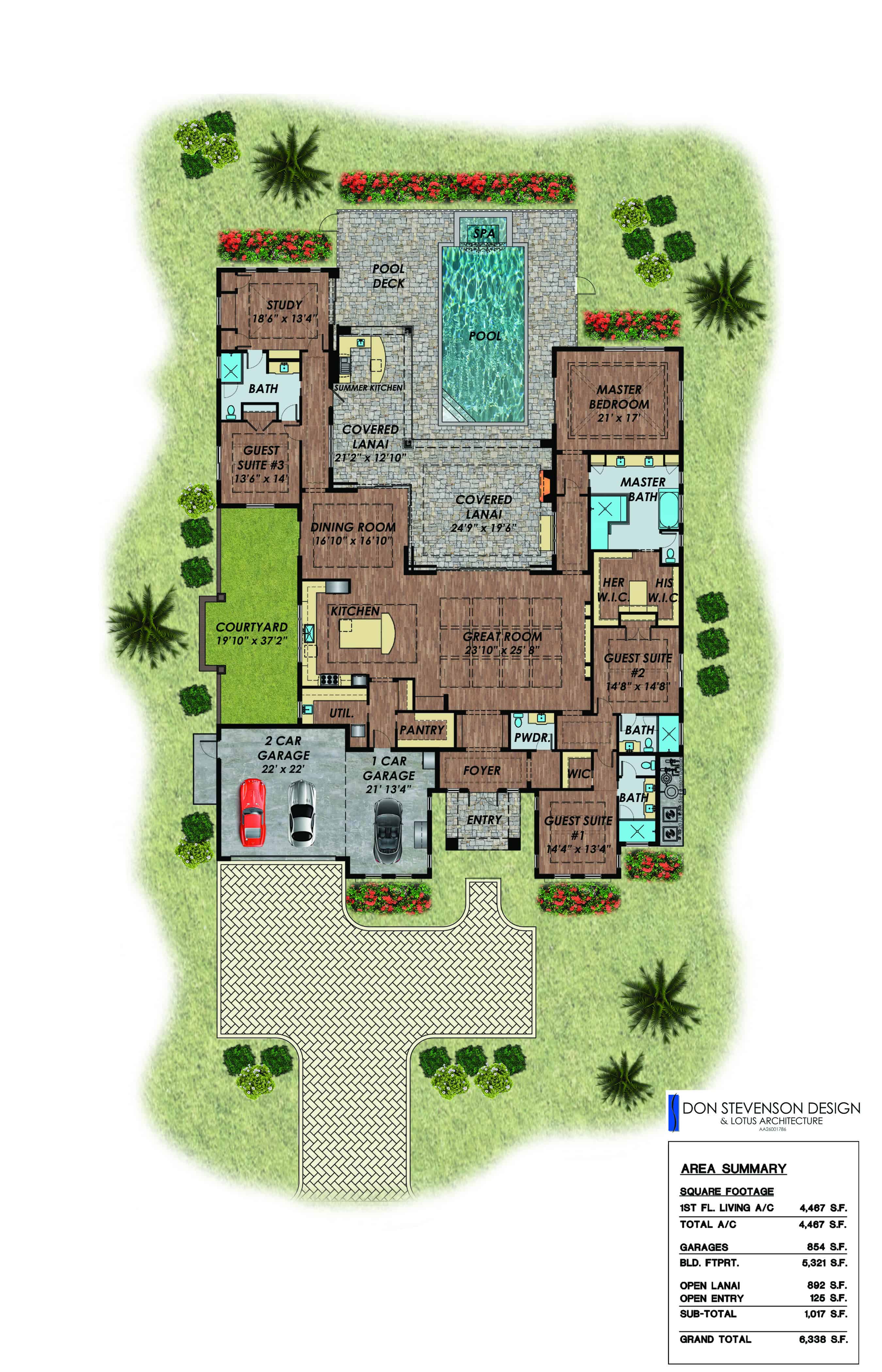 Main Level of Contemporary Plan #219-1010