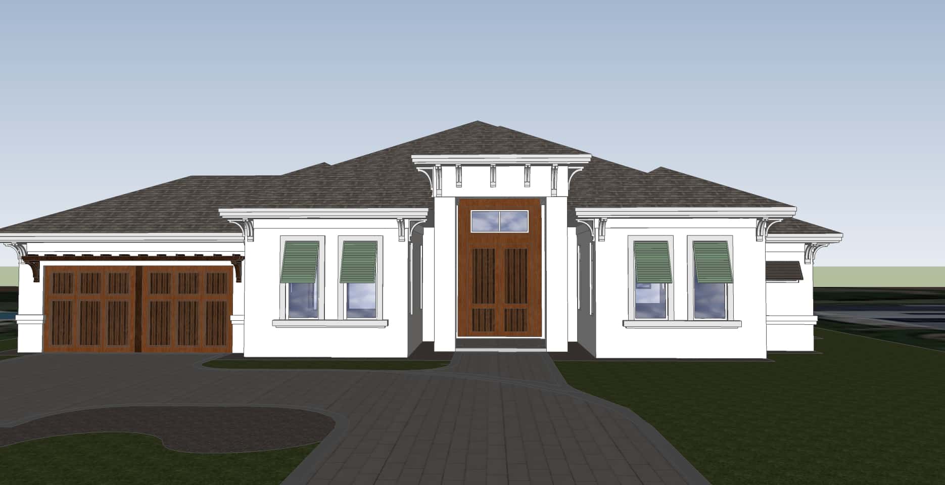 Home Plan Front Elevation of this 4-Bedroom,4467 Sq Ft Plan -219-1010