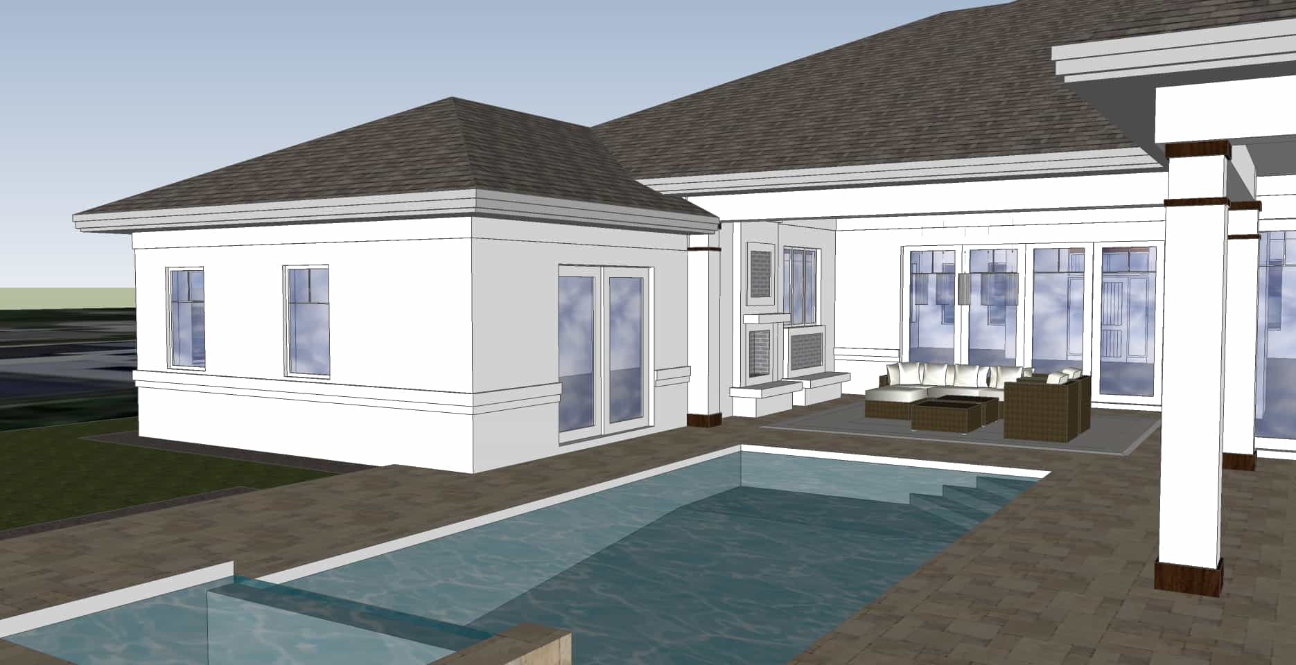 Home Plan Rear Elevation of this 4-Bedroom,4467 Sq Ft Plan -219-1010