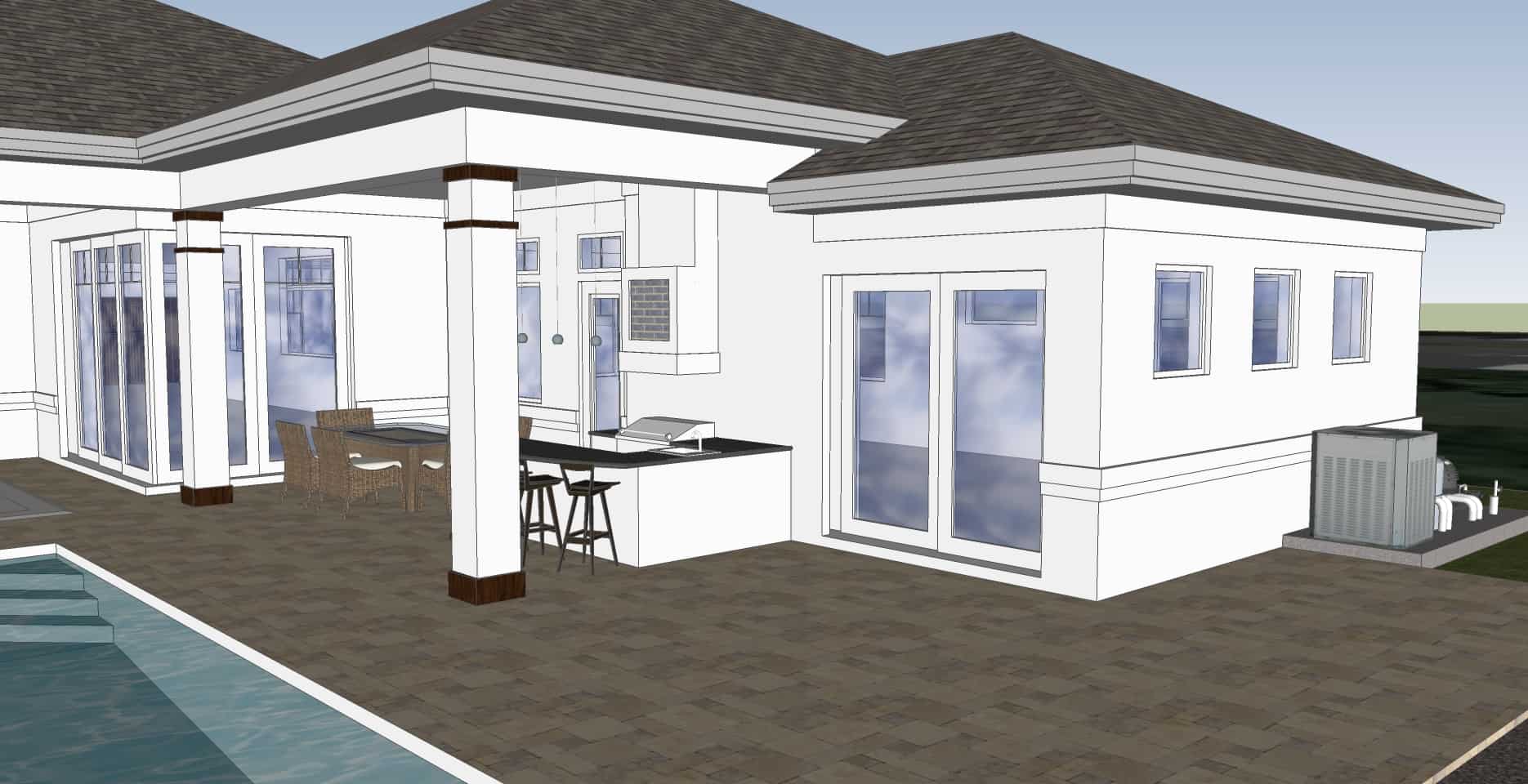 Home Plan Rear Elevation of this 4-Bedroom,4467 Sq Ft Plan -219-1010