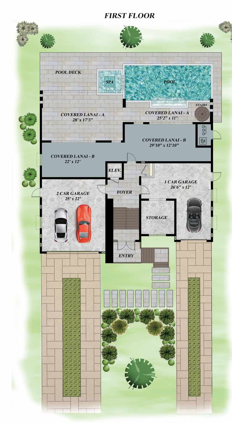 Main Level of Contemporary Plan #219-1011