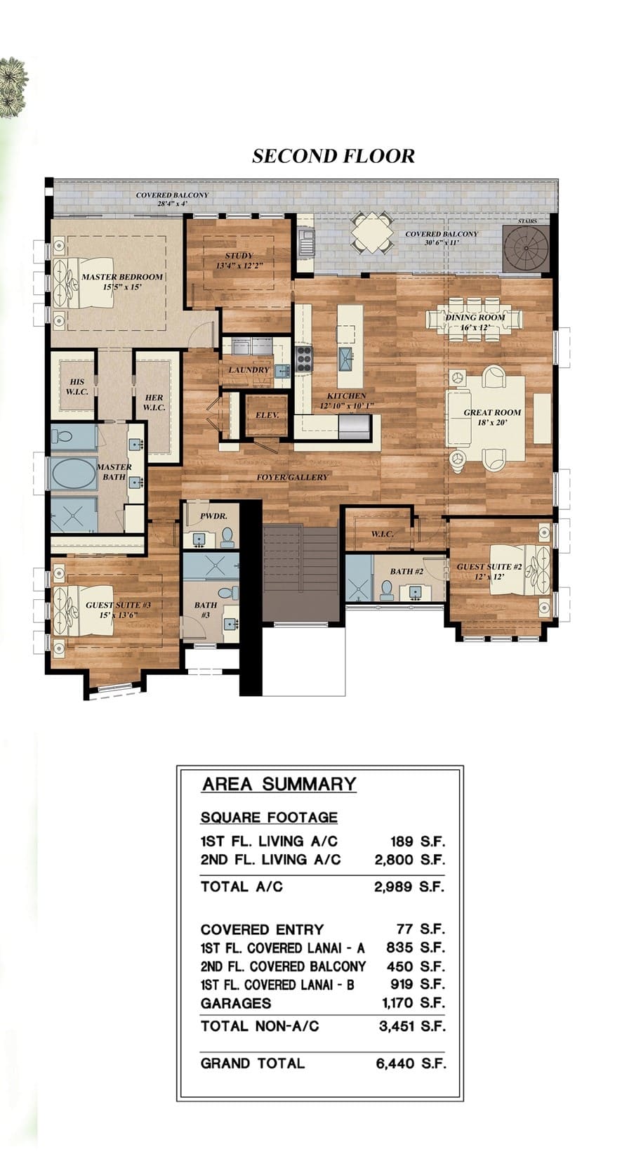 Upper Level of Contemporary Plan #219-1011