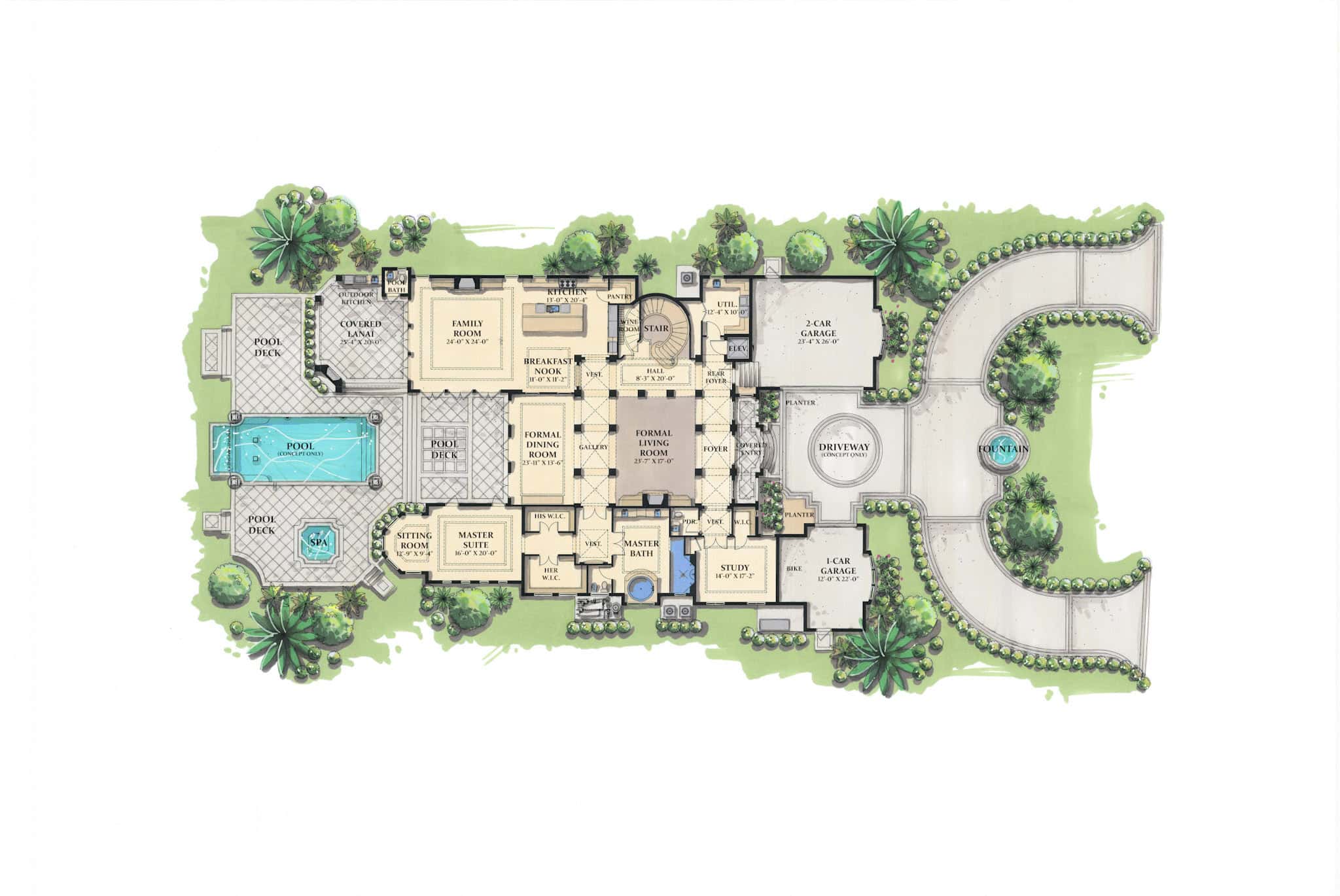 Main Level of French Plan #219-1018
