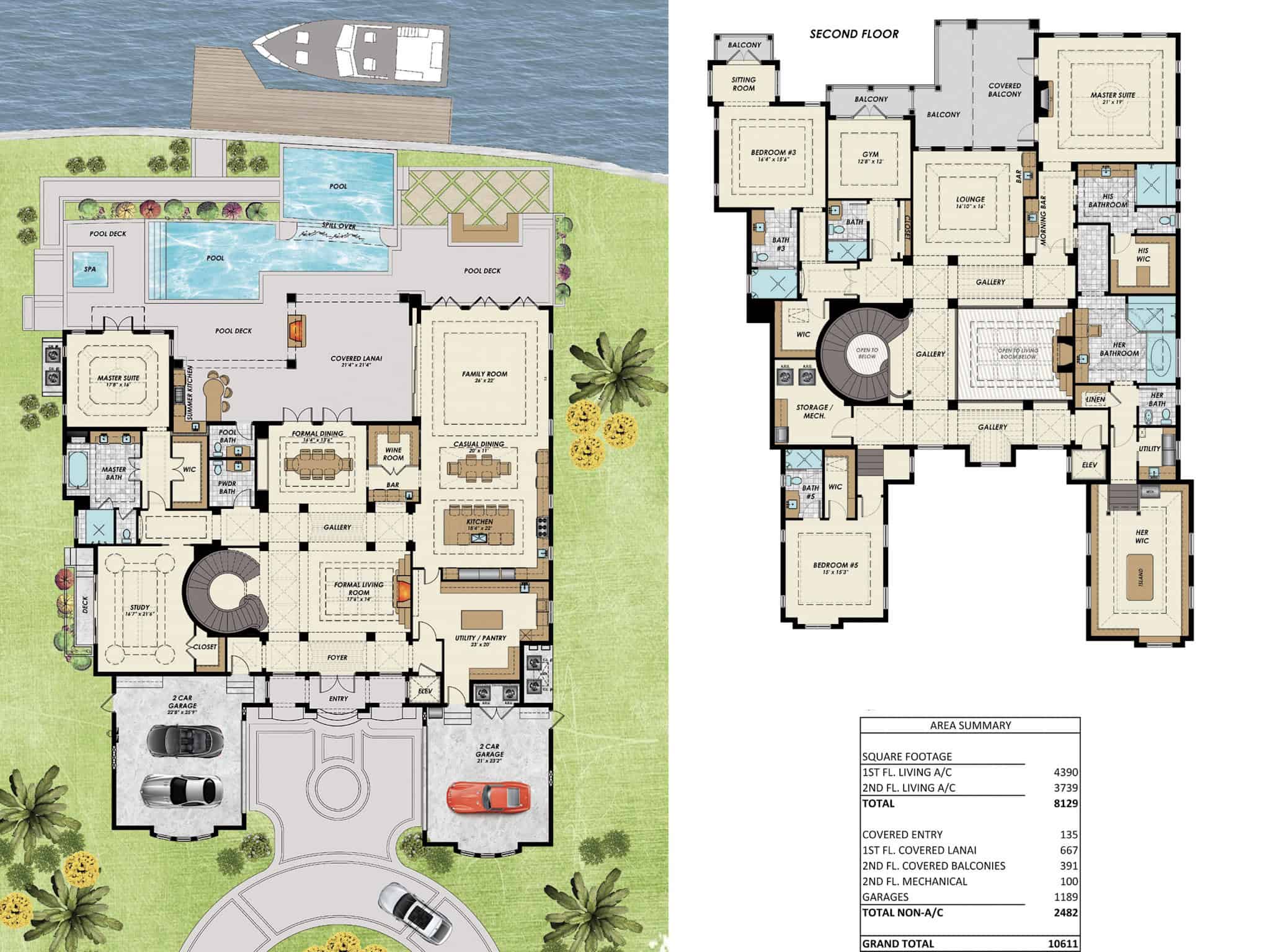 Main Level of Luxury Plan #219-1019