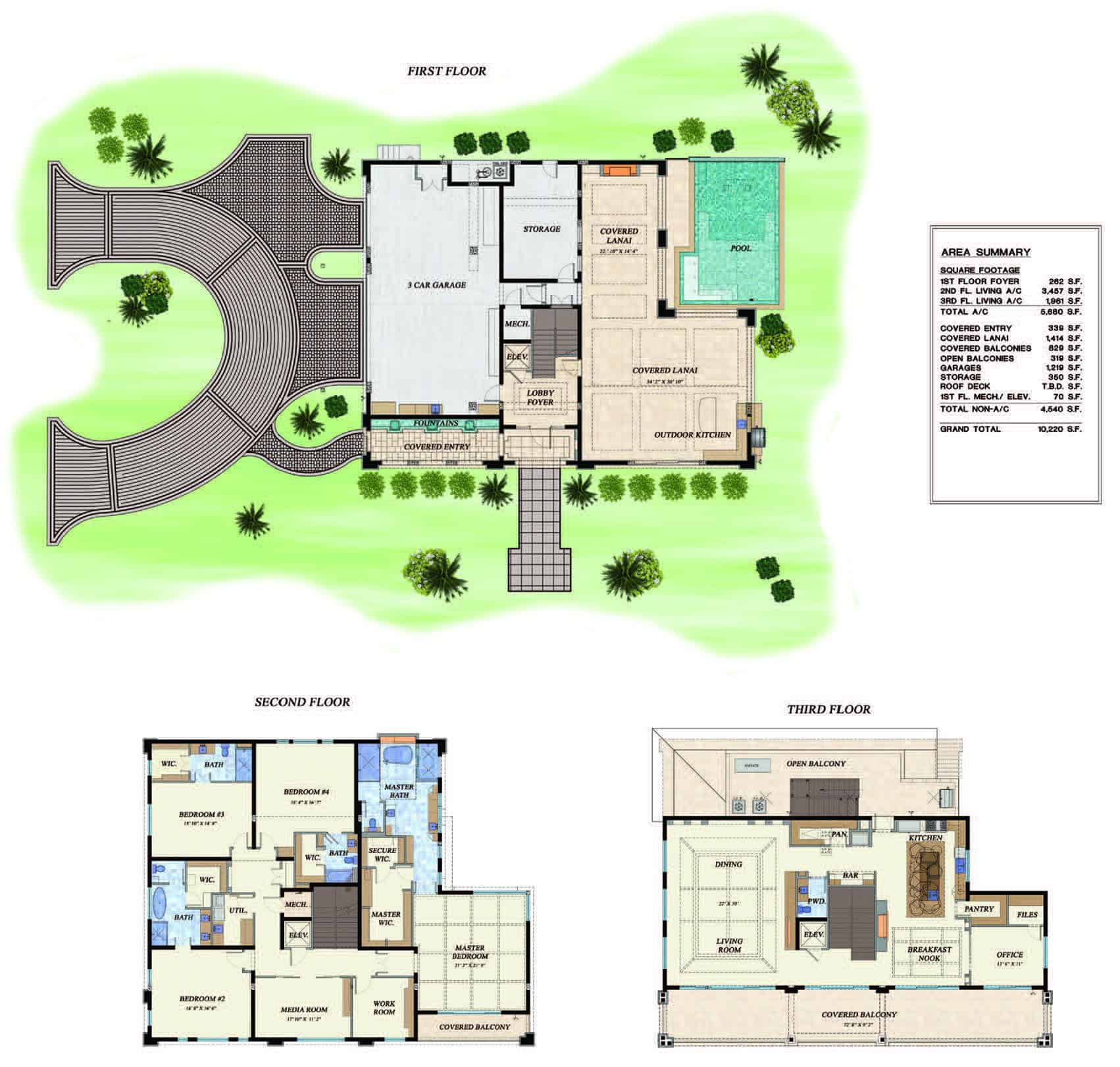 Main Level of Luxury Plan #219-1021