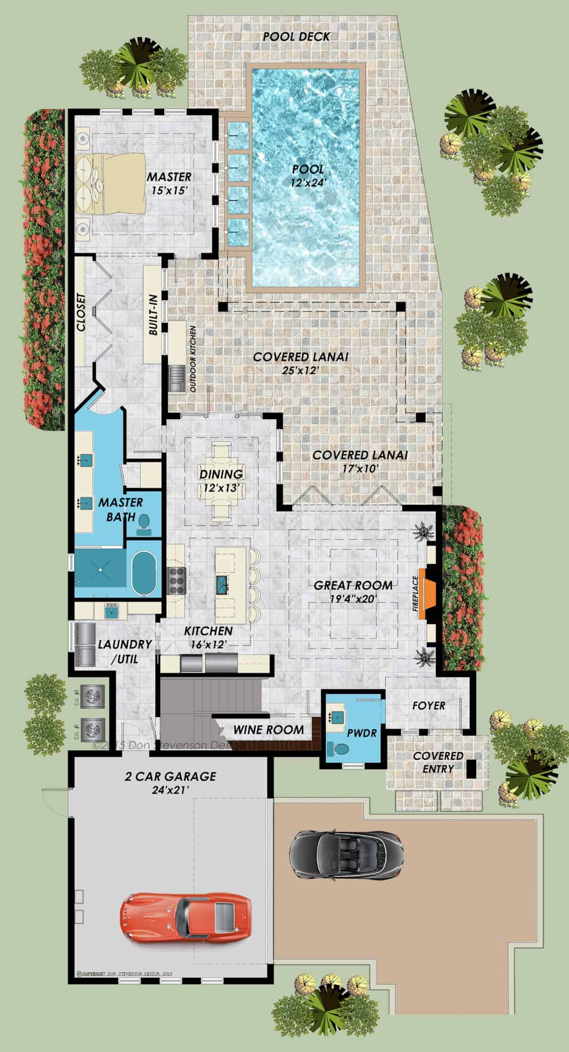 Main Level of Luxury Plan #219-1022