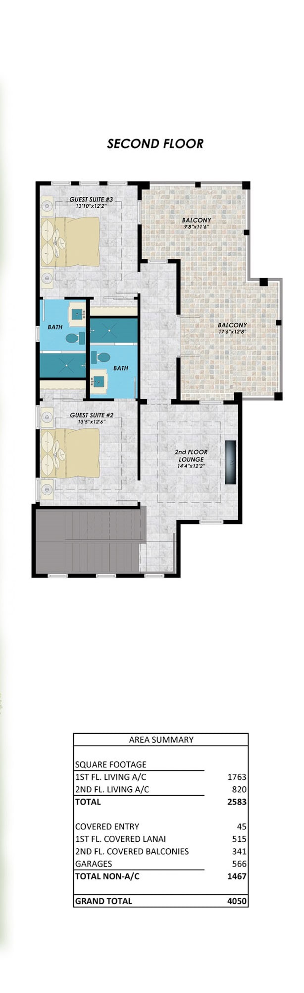 Upper Level of Luxury Plan #219-1022