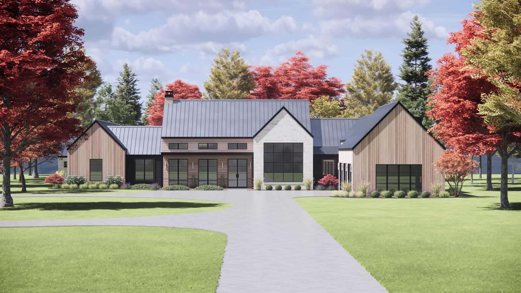 Front elevation of Ranch home (ThePlanCollection: House Plan #220-1000)