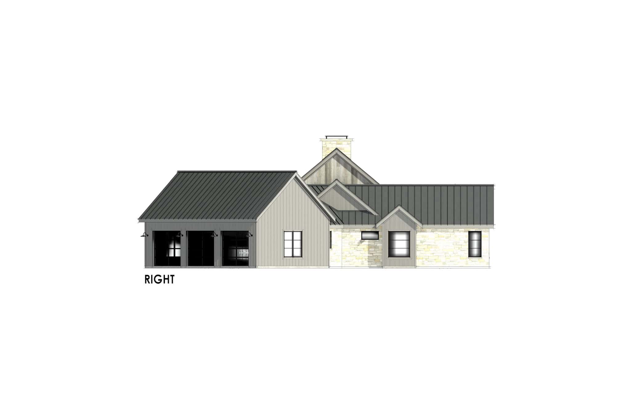 Home Plan Right Elevation of this 4-Bedroom,3609 Sq Ft Plan -220-1002