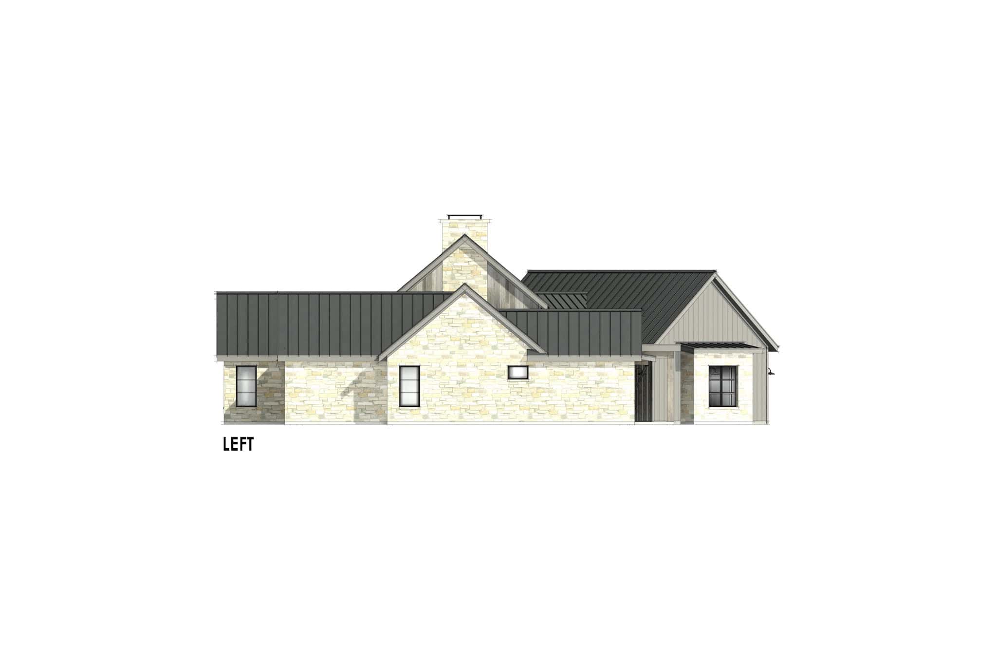 Home Plan Left Elevation of this 4-Bedroom,3609 Sq Ft Plan -220-1002