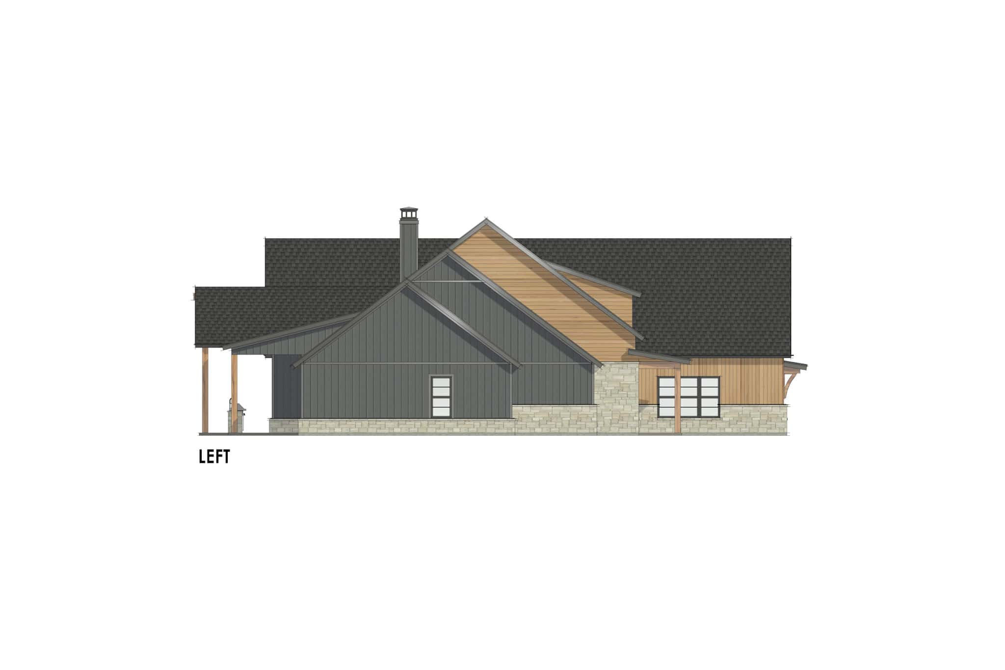 Home Plan Left Elevation of this 4-Bedroom,3680 Sq Ft Plan -220-1003