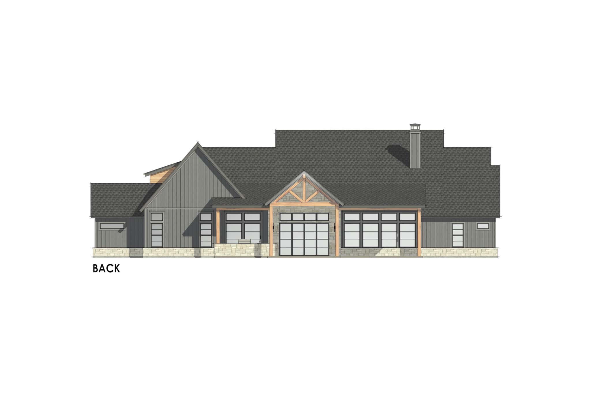 Home Plan Rear Elevation of this 4-Bedroom,3680 Sq Ft Plan -220-1003