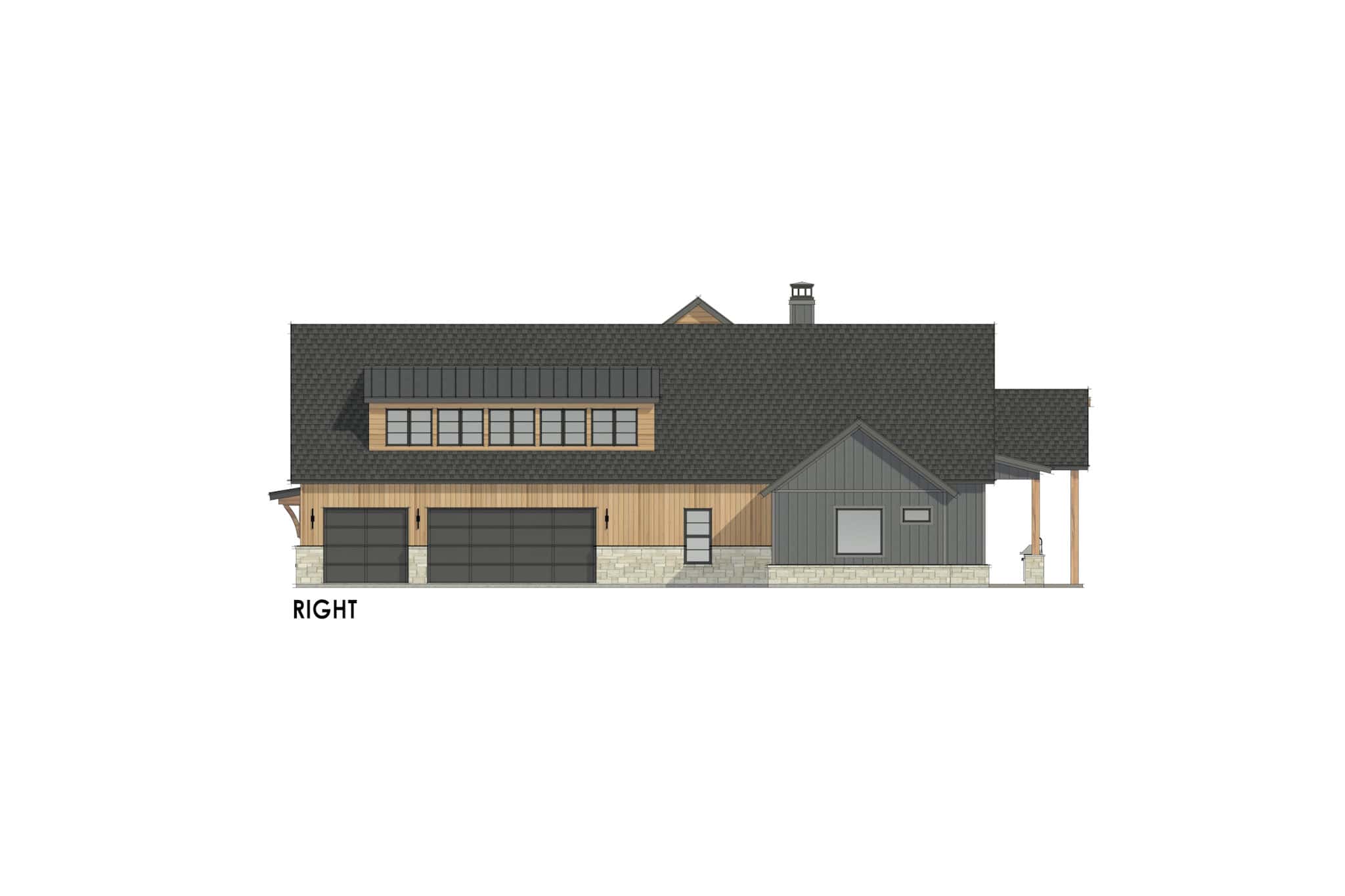 Home Plan Right Elevation of this 4-Bedroom,3680 Sq Ft Plan -220-1003
