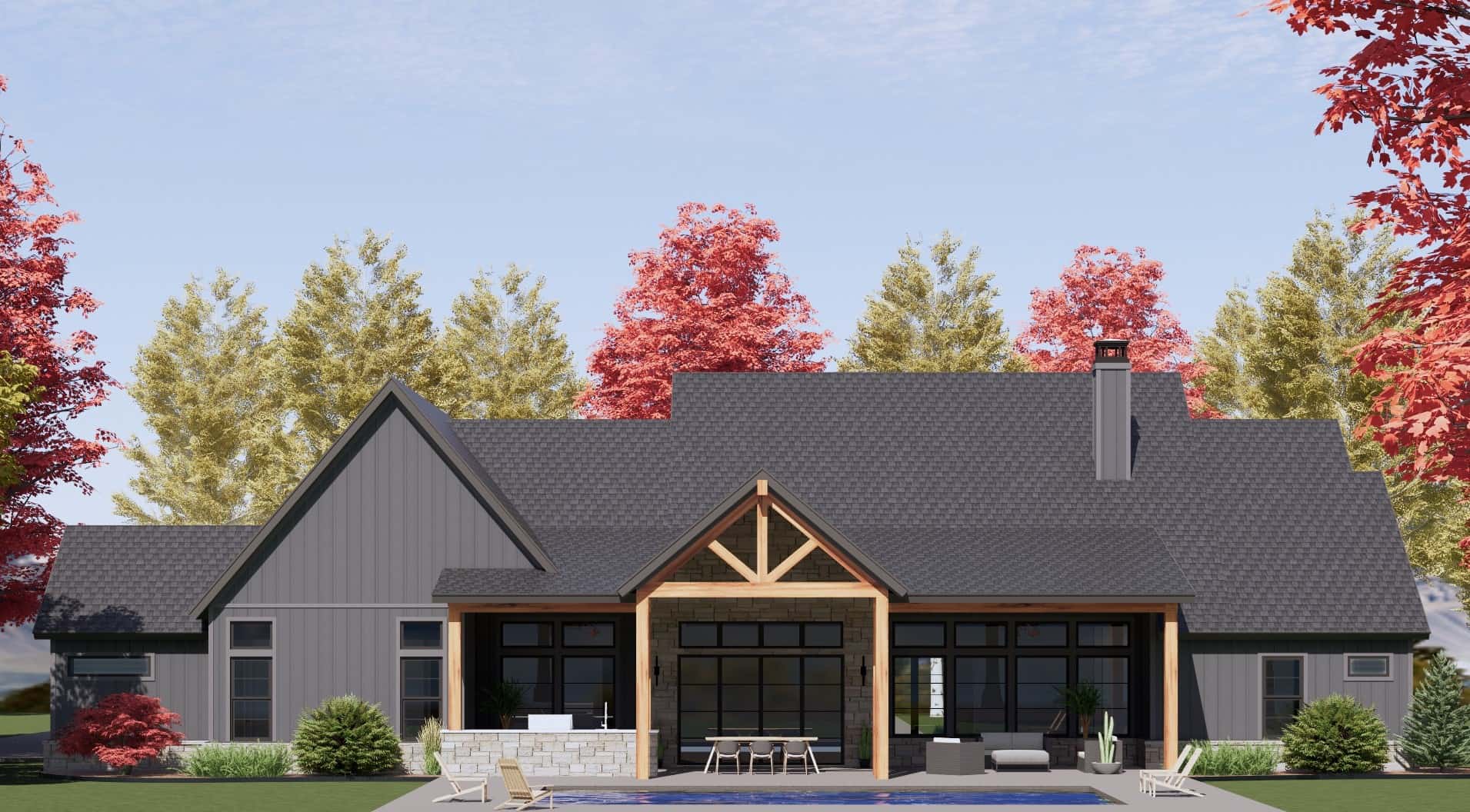 Rear View of this 4-Bedroom,3680 Sq Ft Plan -220-1003