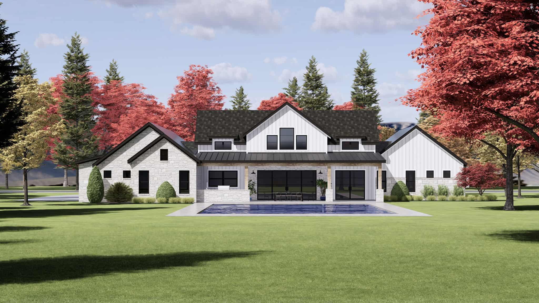 Rear View of this 4-Bedroom,3652 Sq Ft Plan -220-1004