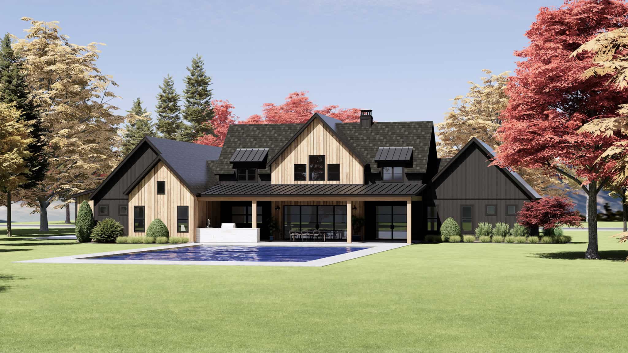 Rear View of this 4-Bedroom,3652 Sq Ft Plan -220-1005