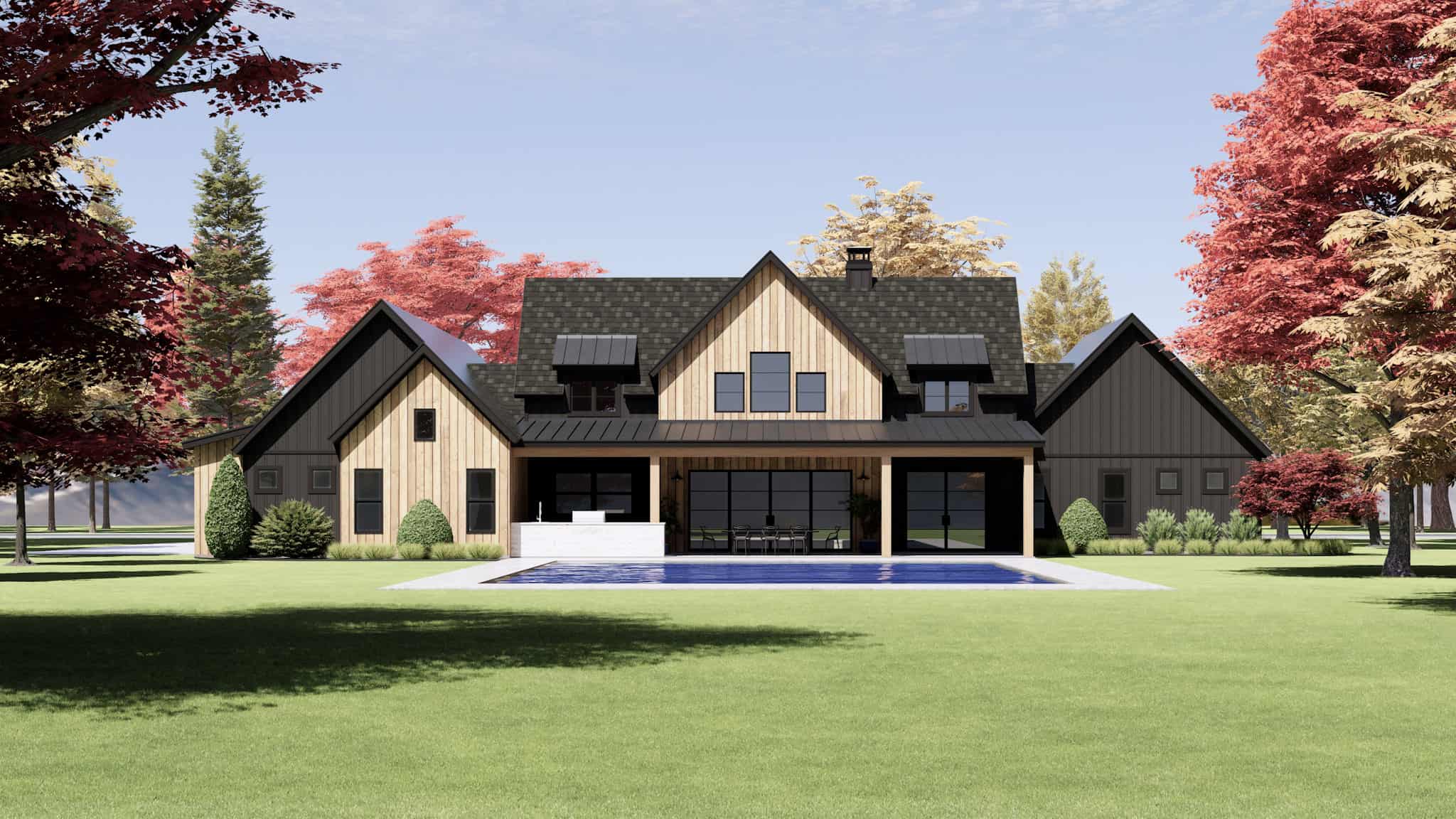 Rear View of this 4-Bedroom,3652 Sq Ft Plan -220-1005