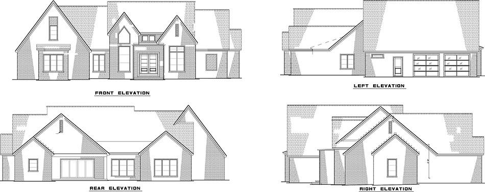 Home Plan Elevations of this 4-Bedroom,2653 Sq Ft Plan -221-1000