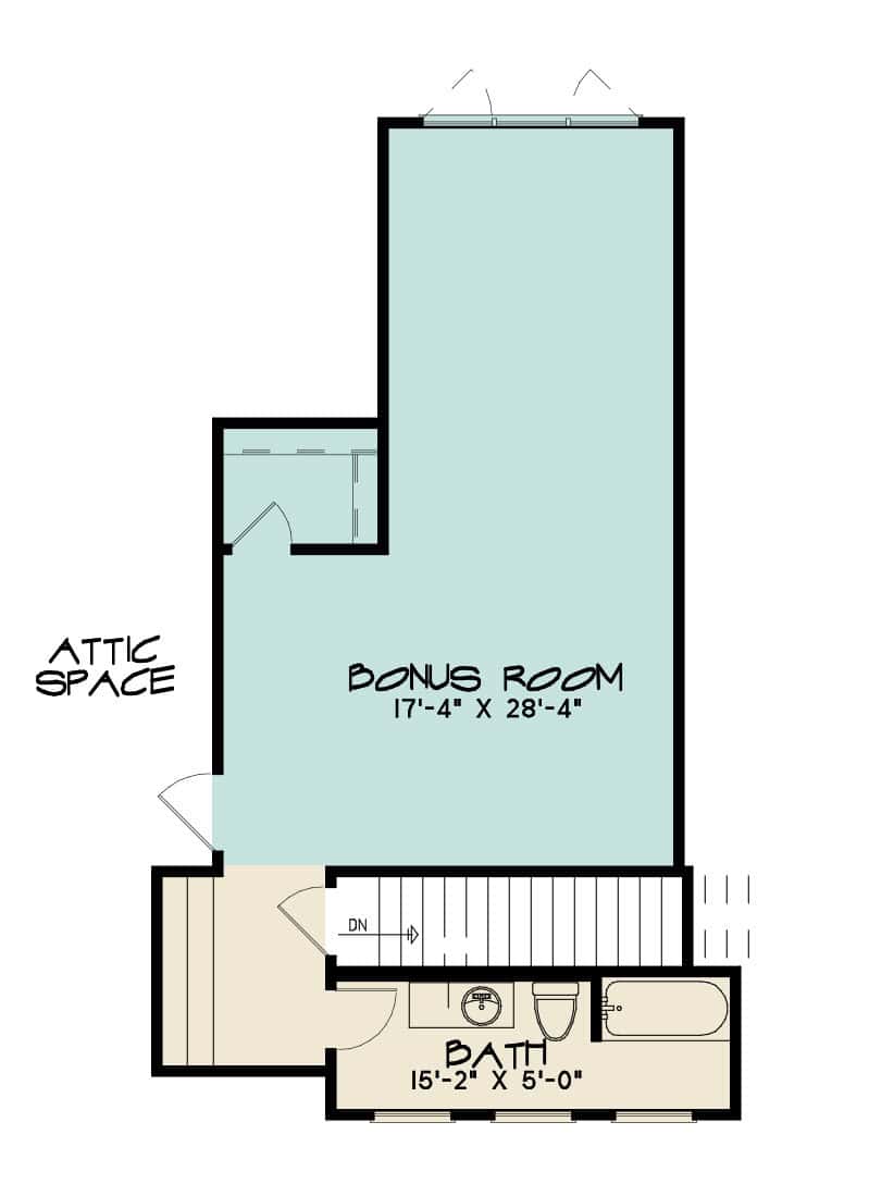 Upper Level of Traditional Plan #221-1003