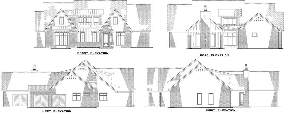 Home Plan Elevations of this 3-Bedroom,2662 Sq Ft Plan -221-1003